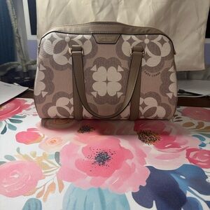 Kate Spade Tan and Cream Floral Satchel